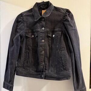 Gap Puffy Sleeve Black Denim Jacket